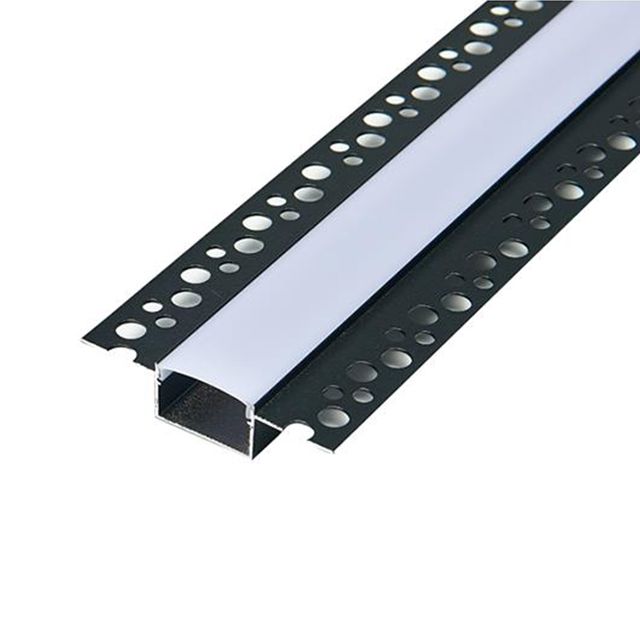 Profil LED MasterLED 2m do płyt gipsowo-kartonowych korytko 20mm czarny z mlecznym kloszem 1 szt.