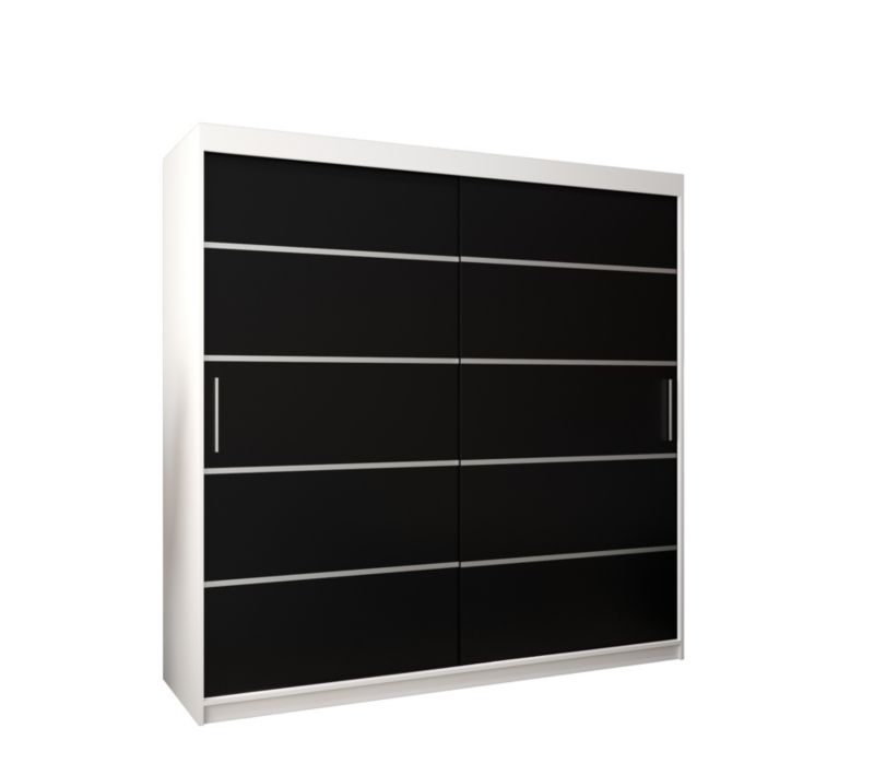 Szafa przesuwna Garderoba Abiks Verona 1 200 biały + czarny 1 szt.