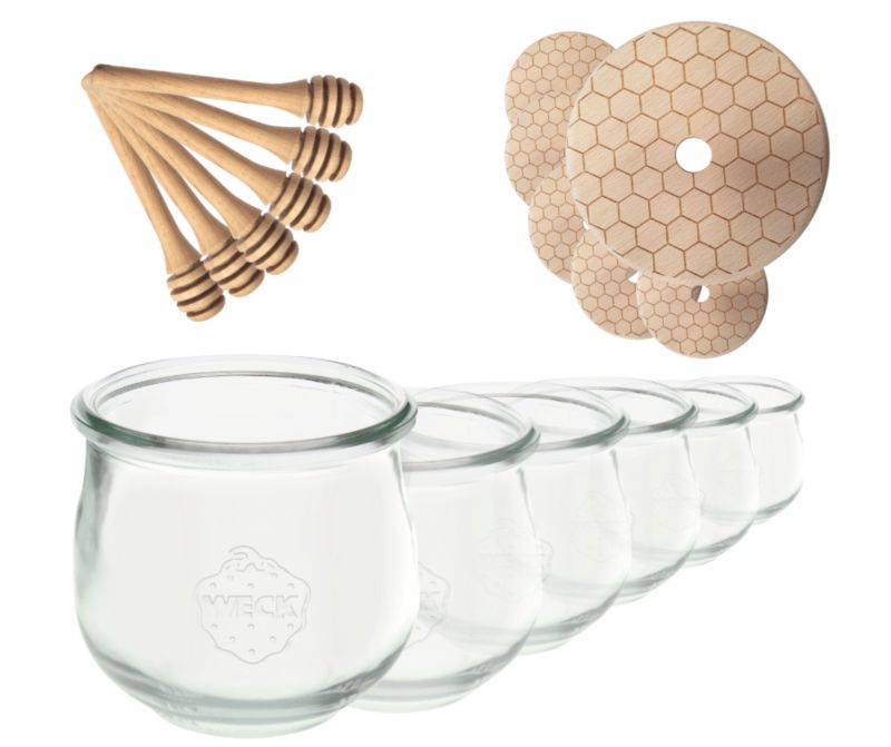 Słoiki do miodu MODO24 Weck 580 ml fi 100 tulip nabieraki W3 6 kpl.