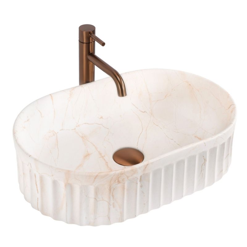 Umywalka Nablatowa Rea Georgia Beżowy 55,5X35X14,5CM 1Szt