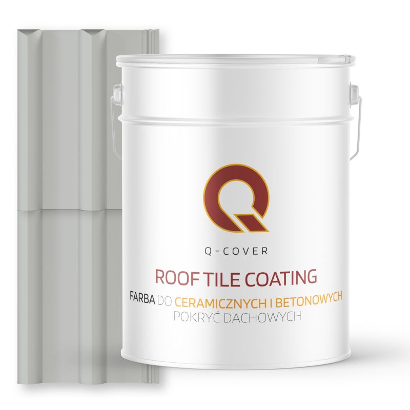 Farba do Dachów Ceramicznych i Betonowych Pokryć Dachowych Q-Cover Szary jasny RAL7035 Mat 10L