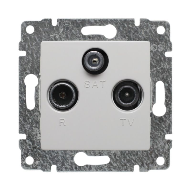 Gniazdo Antenowe RTV-SAT Końcowe 1X Kos Vena Biały Podtynkowy 1 szt.