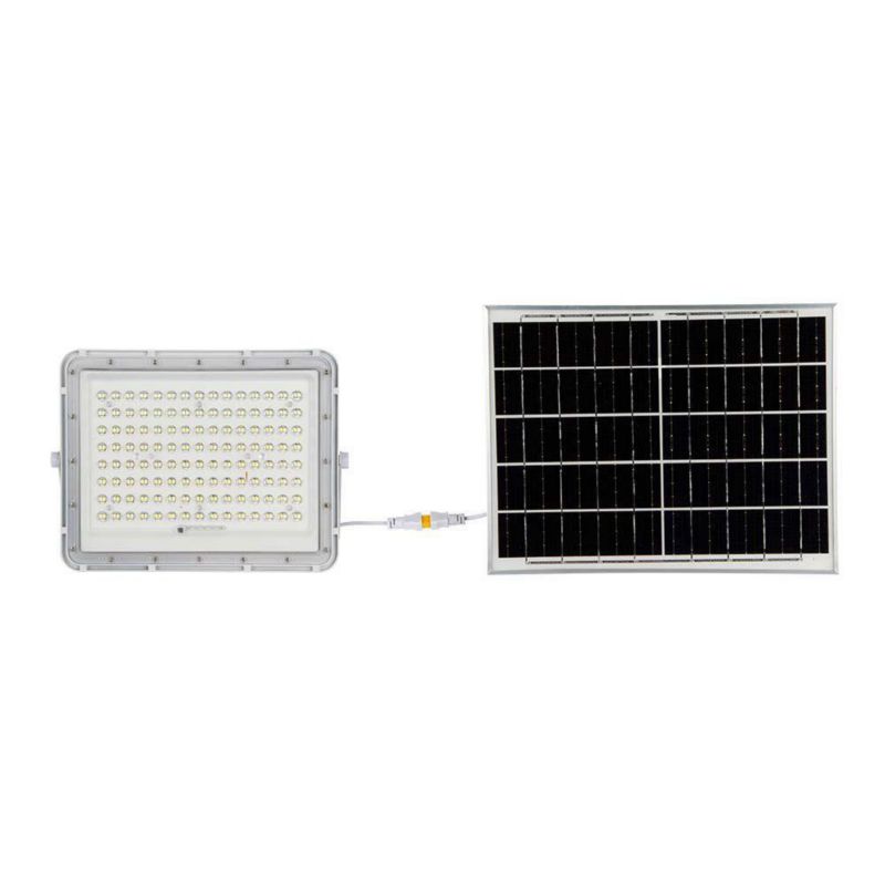 Naświetlacz solarny LED V-TAC biały LED 20W 6400K 1800lm z pilotem IP65 wym: 23,5 x 29 x 5,5 cm aluminium - 1 szt.