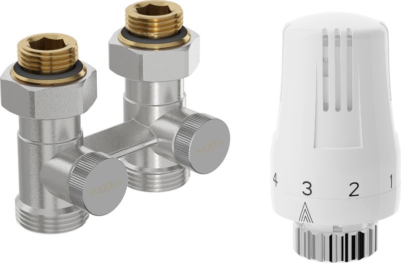 Zestaw termostatyczny prosty Mexen G01 nikiel 1 szt.