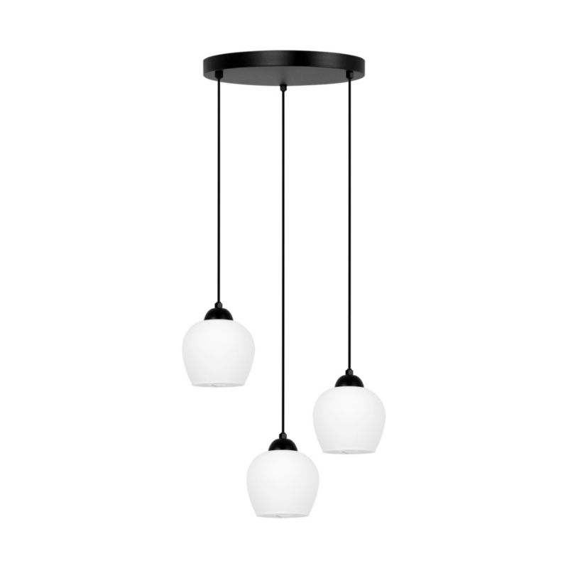Lampa wisząca Kaja ABRO czarno-biała 3xE27x20W IP20 wym:85x38x38cm - 1 szt.