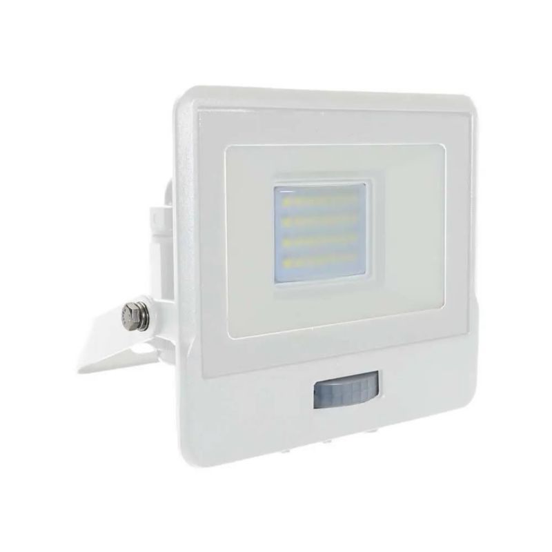 Naświetlacz LED z czujnikiem ruchu V-TAC biały LED 20W 6500K 1510lm IP65 wym: 12,8 x 15,7 x 6 cm - 1 szt.