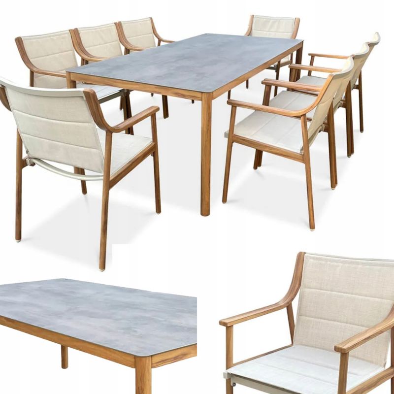 Zestaw Mebli Ogrodowych Jadalnianych PATTAYA duży Stół zestaw 8 Krzeseł 8+1 1 szt