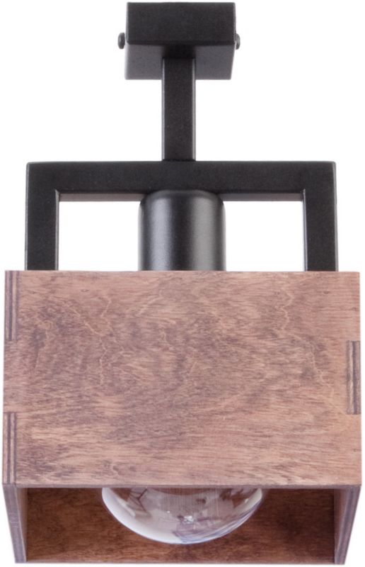 Lampa sufitowa wisząca Sigma Lighting Dakota 6904 ciemne drewno-czarna dekoracyjna 1xE27 x 15W 1 szt.