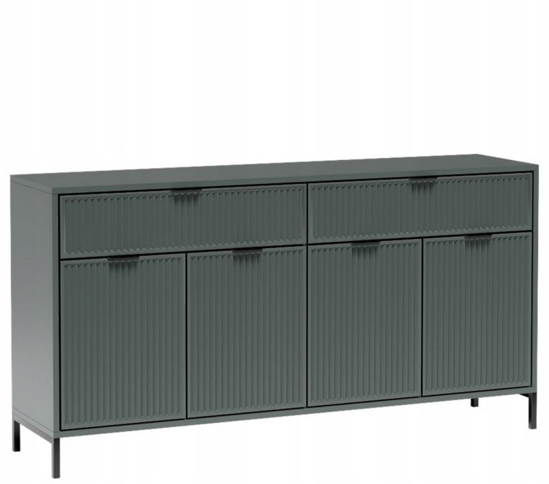 Szafka Komoda Furnidea 165 cm zielona z szufladami i drzwiami LINK 1 szt.