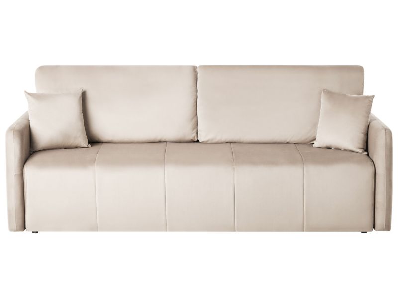 Sofa rozkładana dla 3 osób Egge Welur Beżowoszary 1 szt.