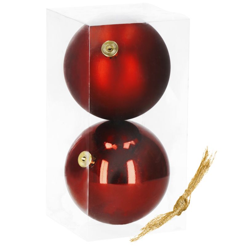 Bombki choinkowe Springos zawieszki na choinkę ozdoby świąteczne 15 cm czerwień 2 szt.