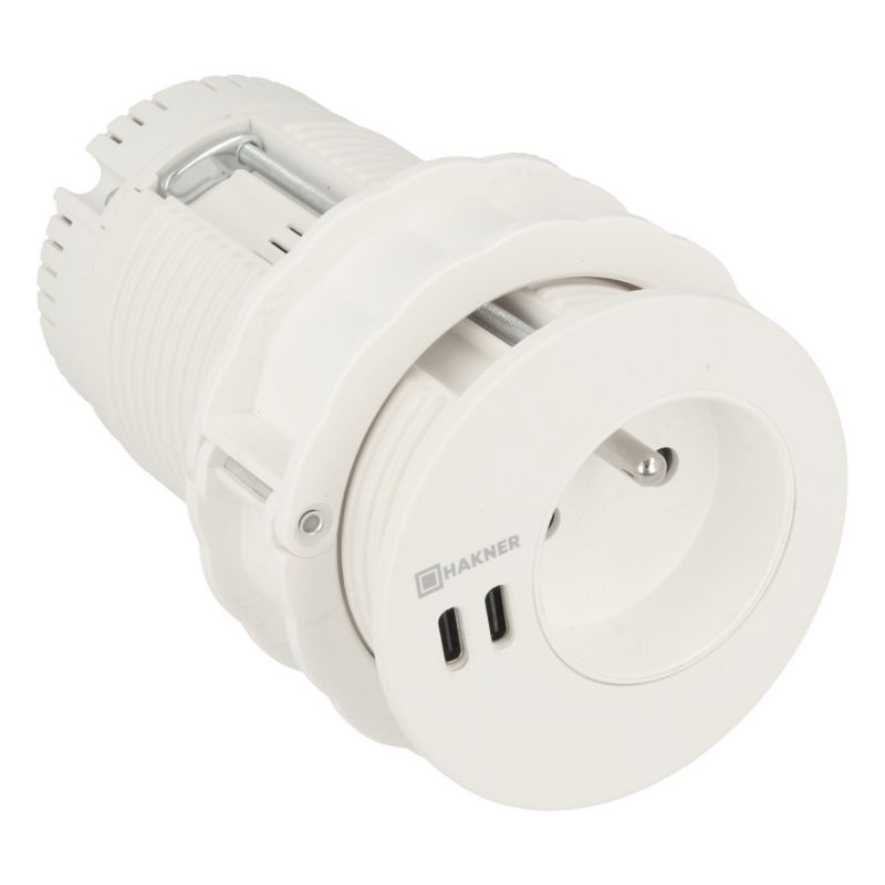 Mediaport Lumo 60 1x230V FR/B/PL 2xUSB-C 65W 3,0m EU Plug biały - 1 szt.