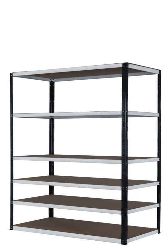 Regał metalowy MODO24 magazynowy stojak grafitowo-biały helios 196x180x45cm 6 półek po 275 kg 1 szt.