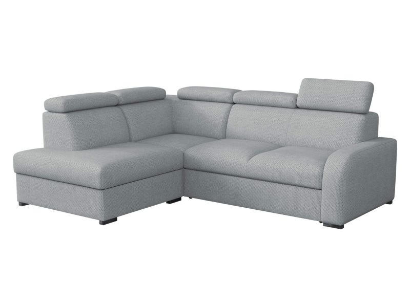 Narożnik z funkcją spania MIRJAN 24 Oslo 2rRLXp lewy LXP+R+2R jasnoszary welur 1 szt.