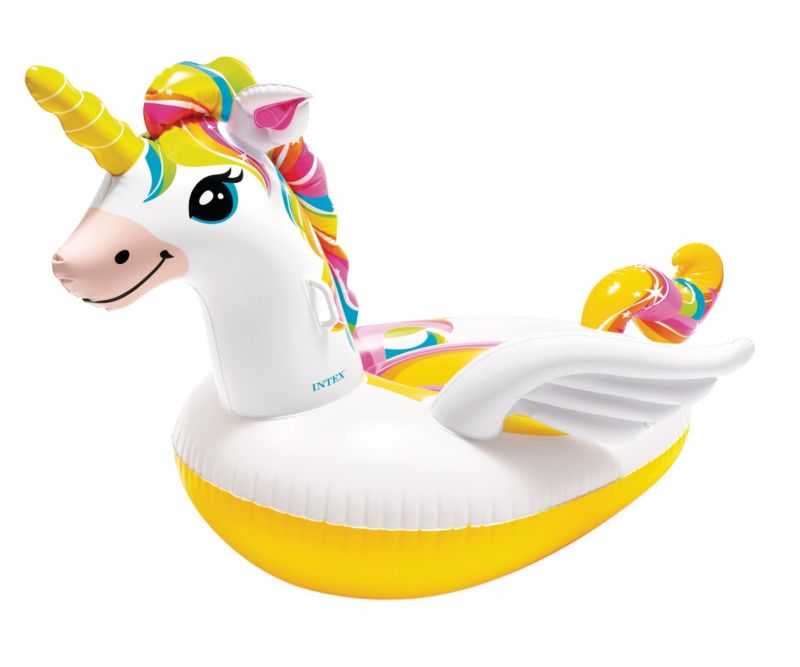 Materac Intex 57561 dmuchany jednorożec do pływania 198x140x102 cm tęczowy 1 szt.