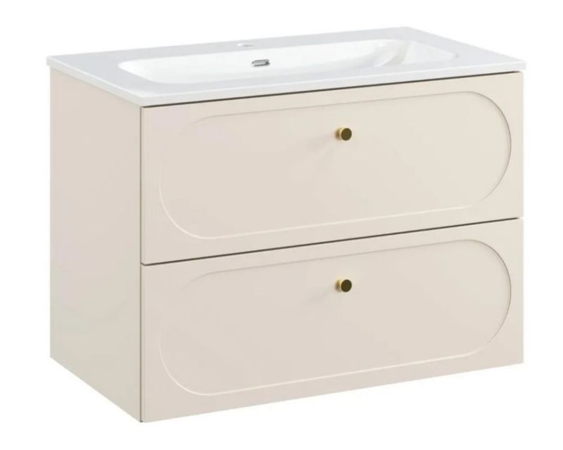 Szafka pod umywalkę Comad DONNA SAND 2S 80cm beż piaskowy z umywalką wpuszczaną FLY 1 szt