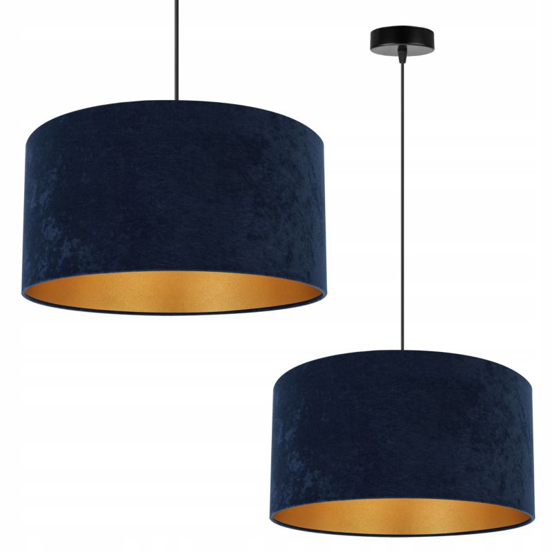 Lampa sufitowa wisząca Light Home LH Mediolan Welur 1x E27 60W granatowy/złoty 40cm 1szt.