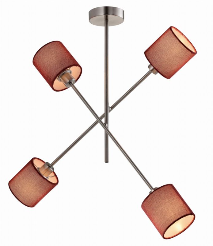 Lampa sufitowa wisząca Candellux Sax chromowana brązowa wym: 54 x 58 x 10 cm 4xE14 x 40W 1 szt.