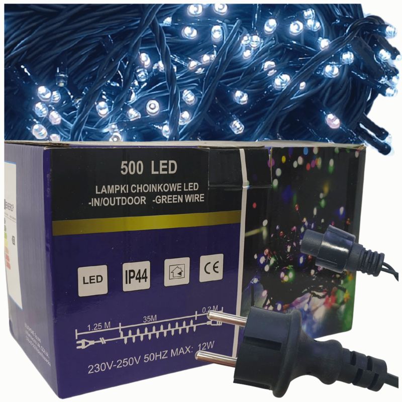 Lampki choinkowe 500 LED MODO24 flash biały zimny 1 kpl