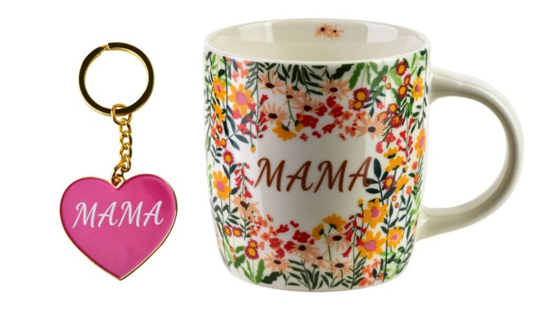 MAMA Kubek z brelokiem Mondex porcelanowy 350ml 8,5x12x9cm 1 szt