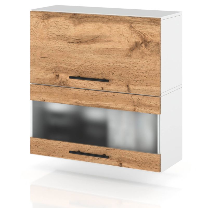 Szafka Kuchenna Hurtownia-Mebli Wisząca Klapowa W60KL sPremium 60cm Biały Mat Dąb Wotan 60x32x72 cm 1szt.