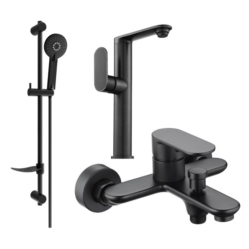 Zestaw wannowy Mexen Milo czarny 713153DF40-70 1 szt.