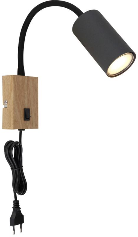 Kinkiet Globo Lighting Robby GU10 1x25W IP20 grafit/drewno 1 szt.