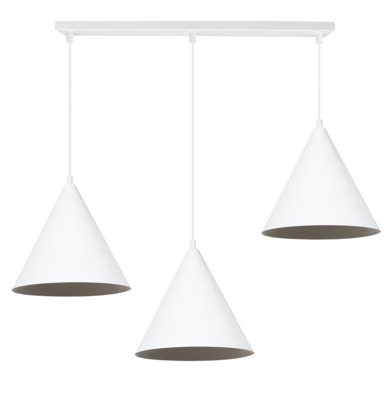 Lampa sufitowa wisząca Light Home LH Soho 3x E27 60W klosz 25cm biały 1szt.