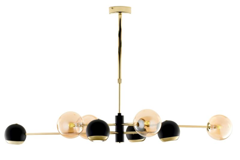 Lampa sufitowa Jupiter MOKA złoto-czarna-bursztynowy 8xGU10x10W IP20 - 1 szt