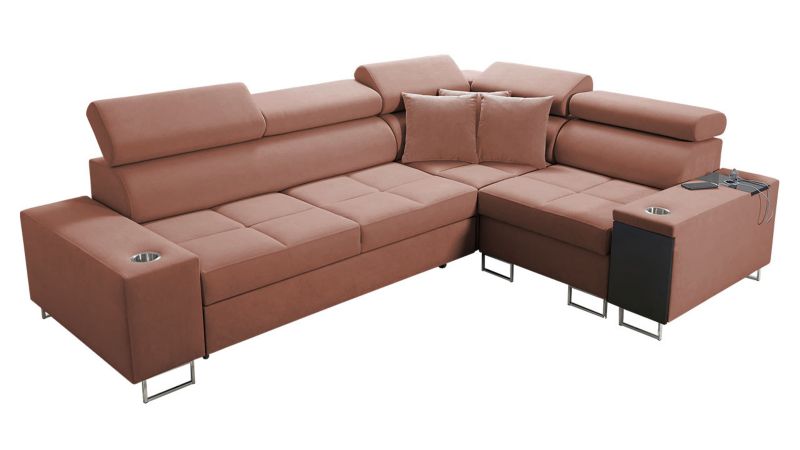 Narożnik z barkiem MIRJAN 24 Morena II prawy róż indyjski 1 szt.