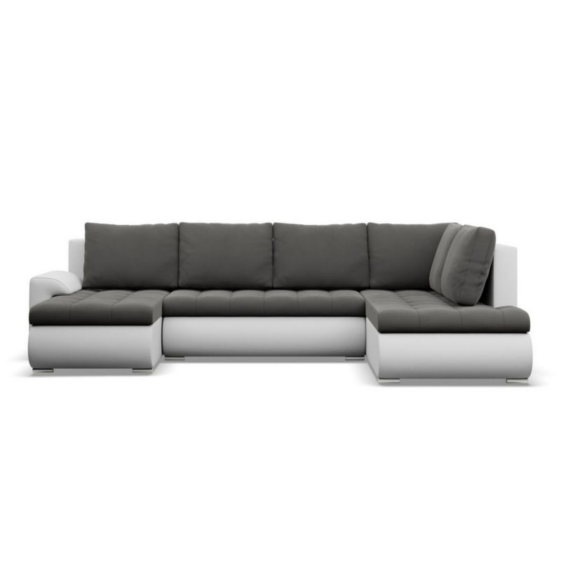 Narożnik duży U TYLETEGOTU prawostronny BOSCO ekoskóra biały szary 1 szt