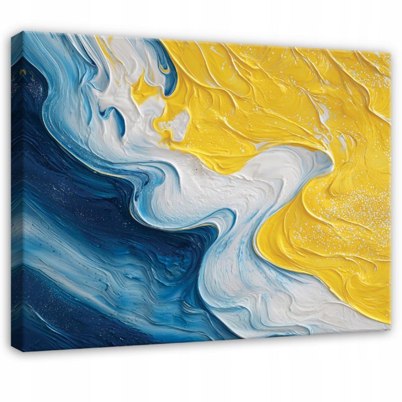 Obraz WALLARENA Do Sypialni Salonu Na Płótnie Abstrakcja Loft Akwarela Niebieski 100x70 cm PP16099O1 1 szt.