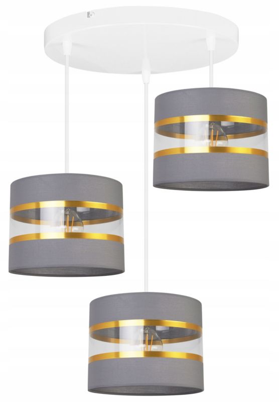 Lampa sufitowa wisząca Light Home LH Elegance Gold 3x E27 60W okrągły szary/biały 1szt.