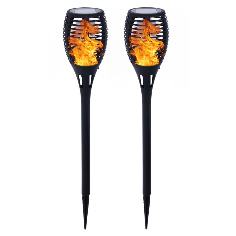 Lampa Solarna EDANTI LED z Efektem Płomienia 58 cm Pochodnia Ozdobna 2 szt.
