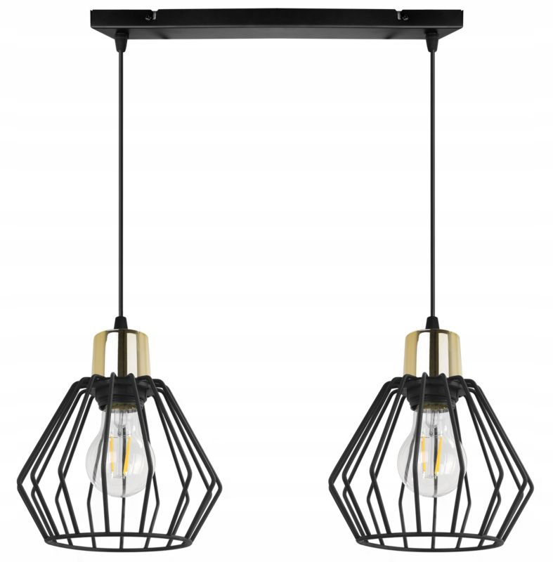 Lampa sufitowa wisząca Light Home LH Nuvola 2x E27 60W czarny/złoty 1szt.