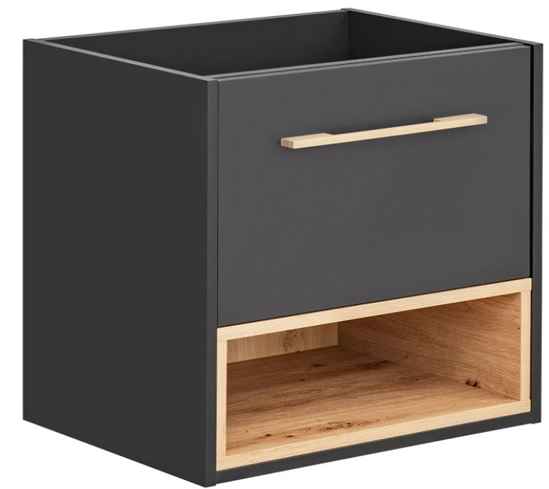 Szafka łazienkowa Furnidea 60 cm pod umywalkę szara dąb artisan Borneo 1 szt.