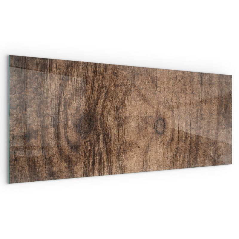 Transparentne Szkło Ochronne Wallfluent 125x50 cm Płyta pod Kominek Naturalny wzór drewna 1 szt.