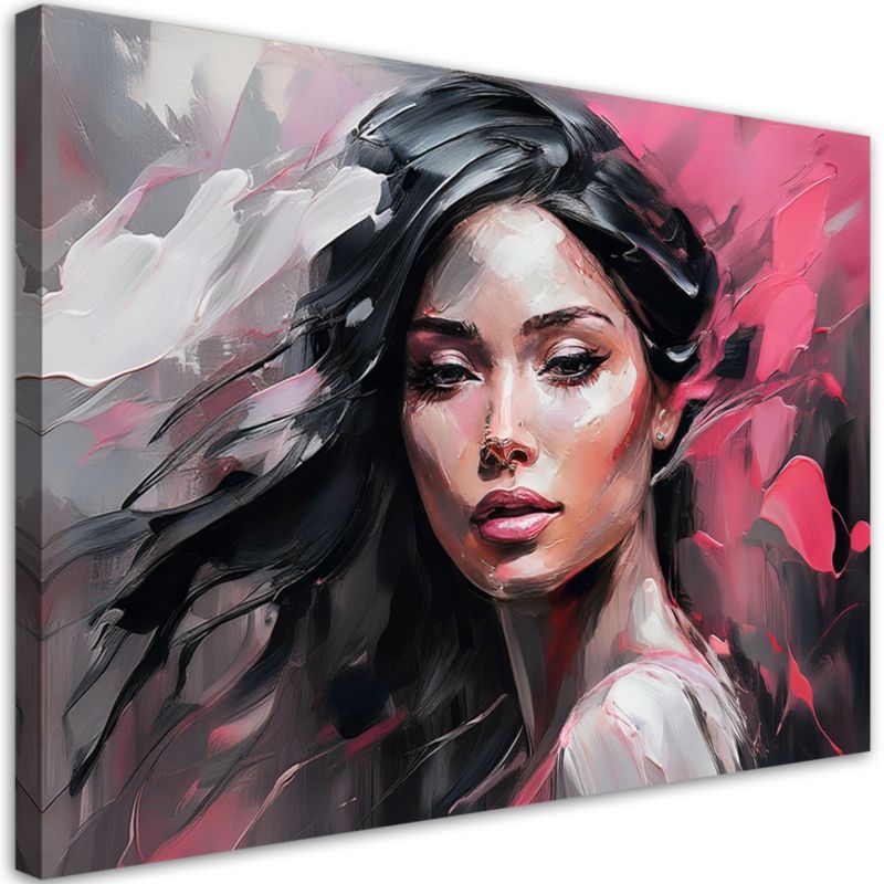 Obraz do salonu sypialni Feeby Portret Kobiety Glamour Różowy 60x40 cm 1szt