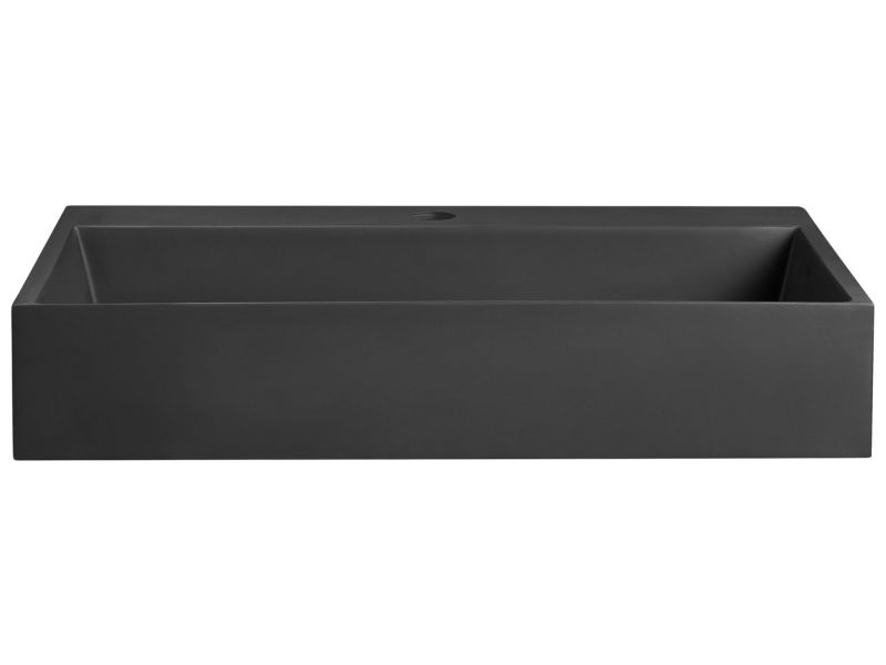 Umywalka podwieszana 60 x 38 cm czarna Quenko 1 szt.