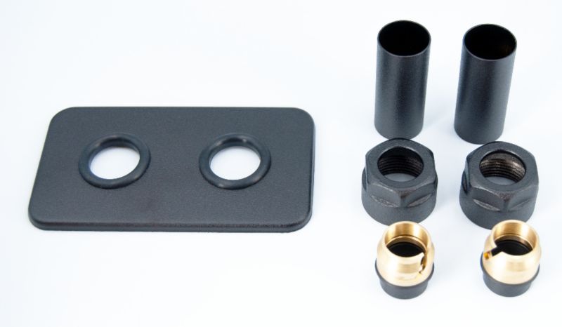 System maskujący zespolony prostokątny Luxrad do rury Cu czarny mat struktura do instalacji grzewczej 1 kpl