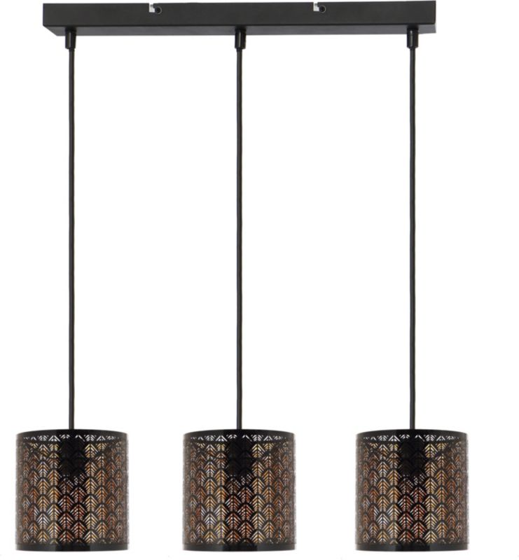 Lampa wisząca Tuluza 3-punktowa E27 czarna