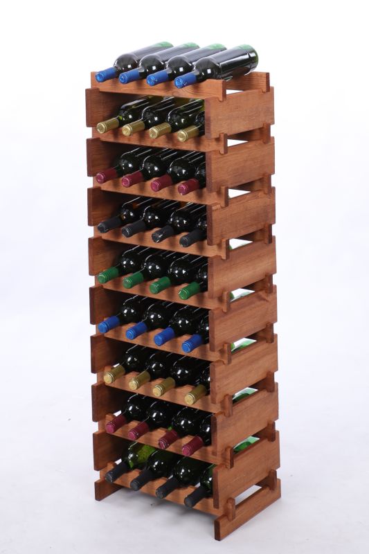 Stojak na wino MODO24 regał modułowy na butelki 9 leżni x 4 butelki montaż bez narzędzi impregnacja brązowa 1 szt.