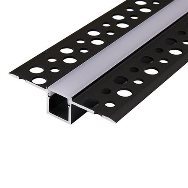 Profil LED MasterLED 2m do płyt gipsowo-kartonowych korytko 10mm czarny z mlecznym kloszem 1 szt.