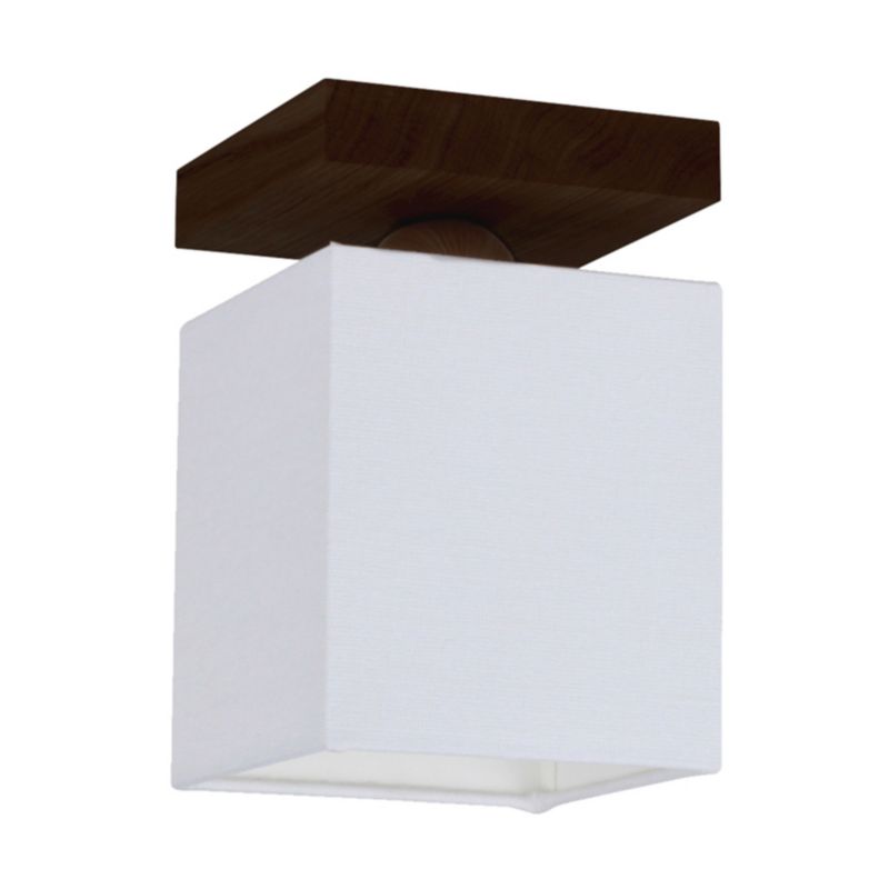 Drewniana Lampa Sufitowa SPOT Light 1xE27 25W Drewno Bukowe Orzechowe FSC z Białą Tkaniną, Polski Producent 1 szt.