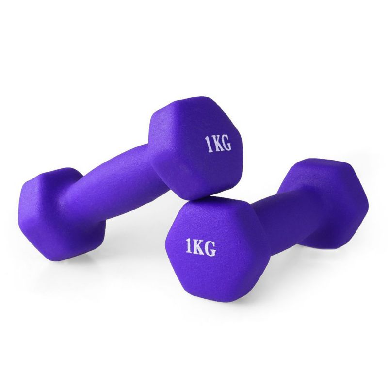 Hantelki neoprenowe Pretorians 2x1 kg ciężarki żeliwne do fitnessu 2 szt.