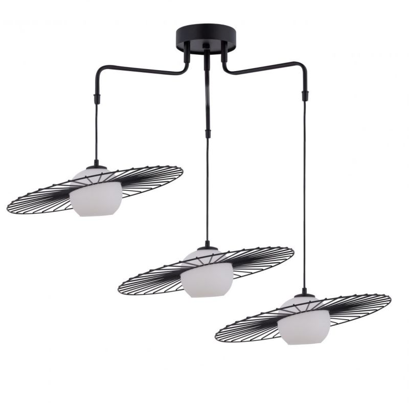 Lampa wisząca Sigma Lighting Sol 4855 czarno-biała dekoracyjna 3xE27 x 1 szt.