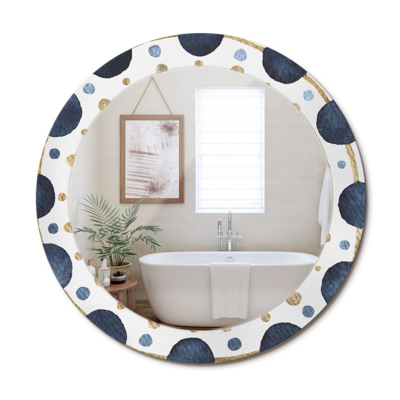 Lustro Wiszące ArtPrintCave 70 cm Mandala Księżycowa Szklana Rama z Wzorem Styl Nowoczesny 1 szt.