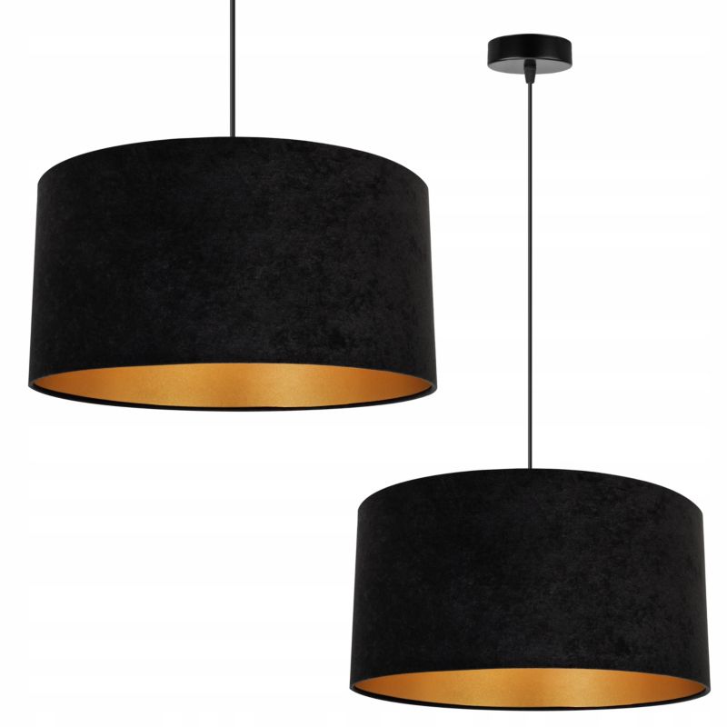 Lampa sufitowa wisząca Light Home LH Mediolan Welur 1x E27 60W czarny/złoty 40cm 1szt.