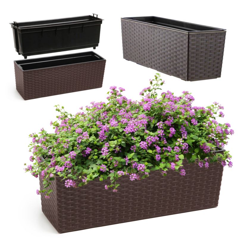 Doniczka KADAX Skrzynka Balkonowa + Wkład 19x56cm mokka 1szt.