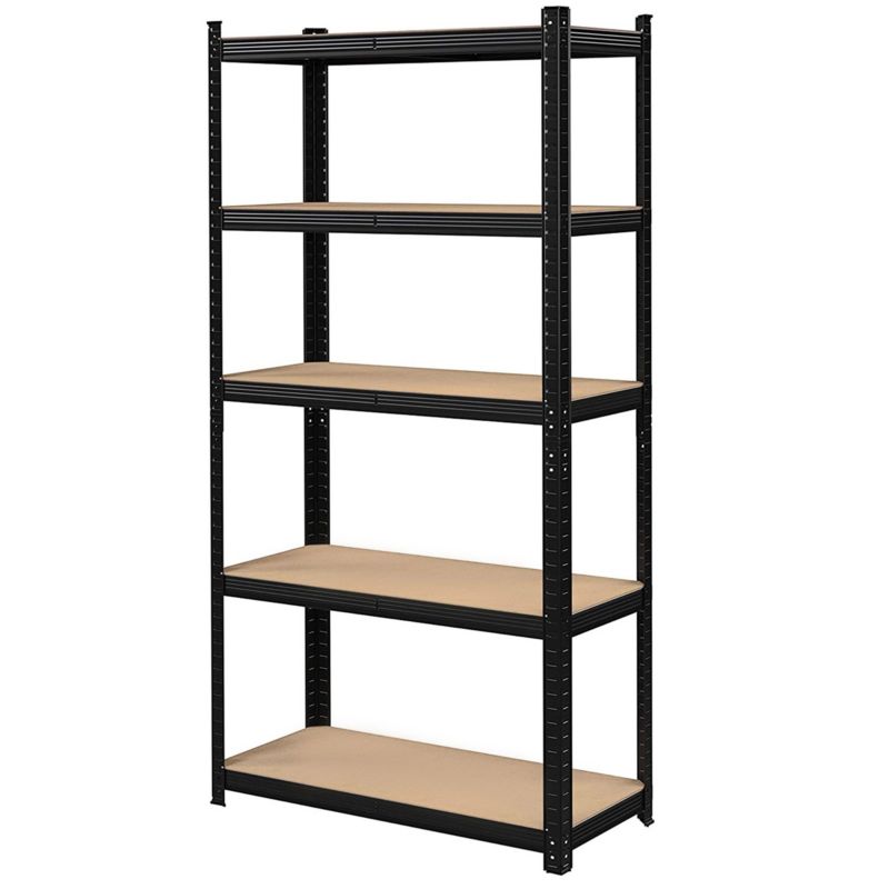 Regał magazynowy Bauerkraft metalowy czarny 2w1 5 jasnych półek 150x75x30 cm 1 szt.